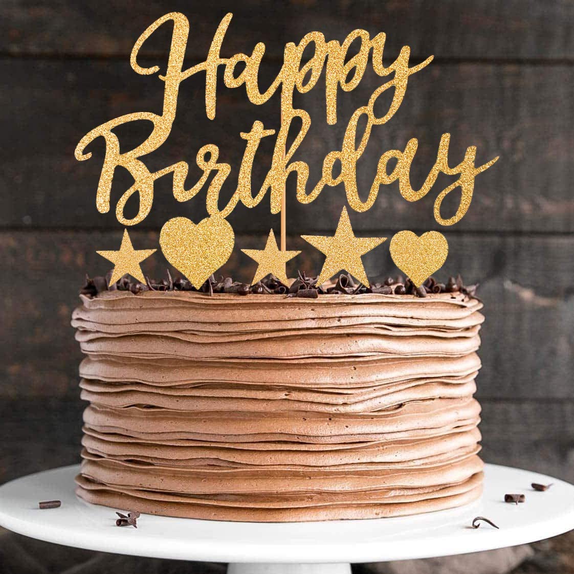 Humairc Cake Topper Gold Confetti Balloon Birthday Cake Decoration Shiny Cupcake Topper for Girls Women Boys Mans Kids Adults Birthday