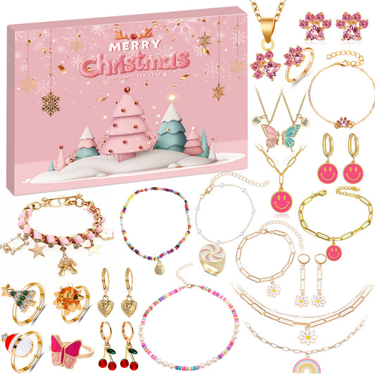 Humairc Jewellery Advent Calendar 2023 for WomenGirls, 24 Surprises with Earrings Rings Necklace Bracelets - 24 Days Countdown to Christmas Holiday Xmas Surprise Gift for Daughter Niece Sister Teens