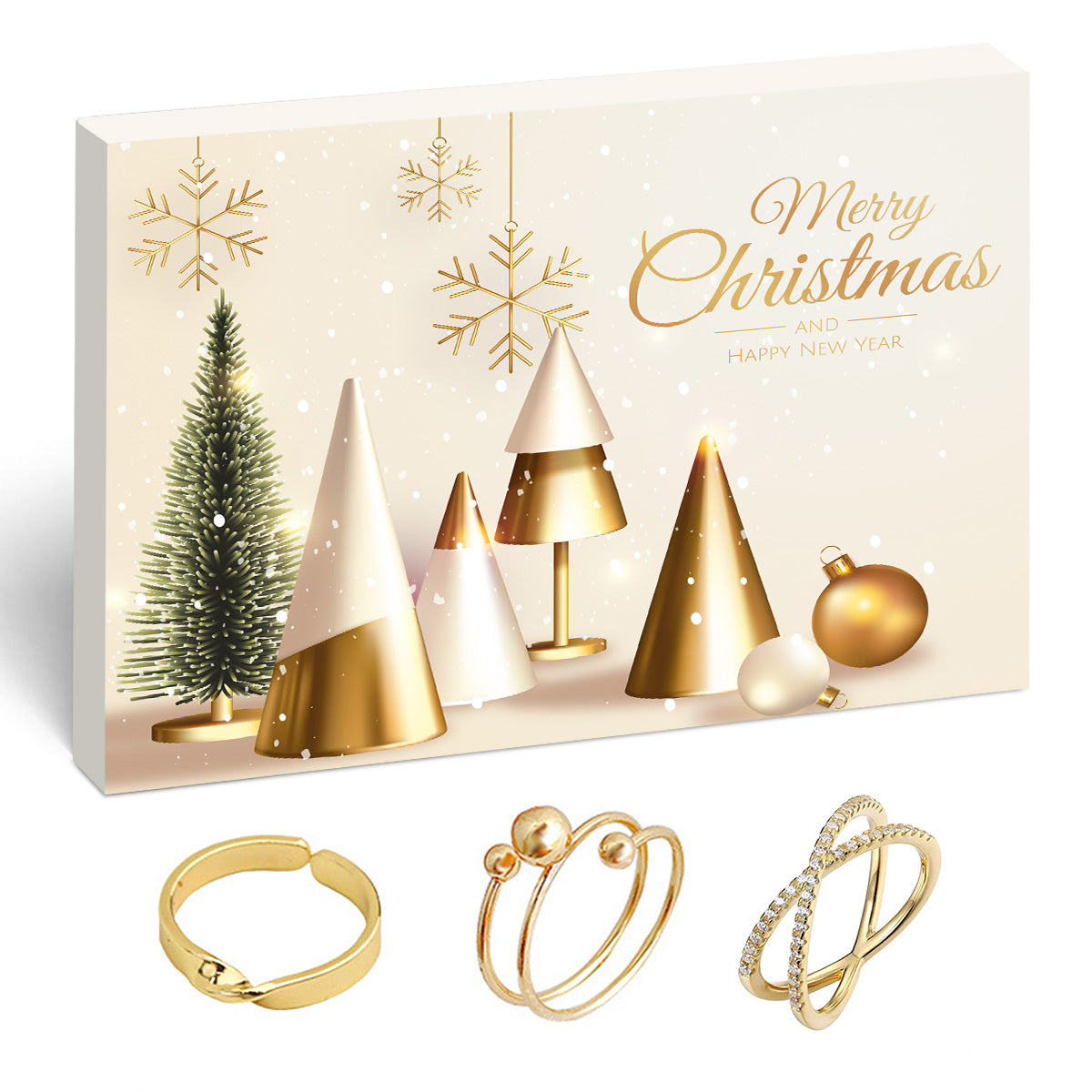 Humairc Schmuck Adventskalender Mädchen Damen 2023 Schmuckkalender Weihnachtskalender 24 Schmucke Gold Schmuck Set