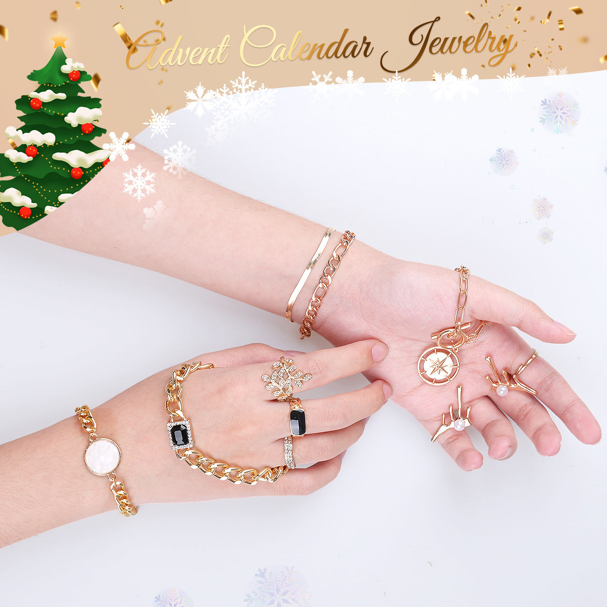 Humairc Jewellery Advent Calendar 2023 Women Girls, 24 Surprises with Earrings Rings Necklace Bracelets - Xmas Surprise Gift Jewelry Calendar for Wife Mother Girlfriend Daughter Granddaughterr