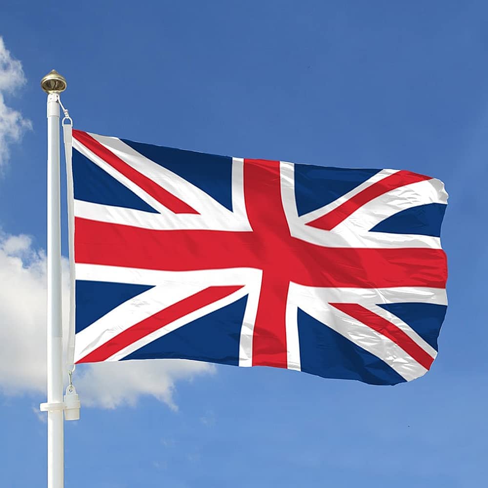 Humairc Union Jack - 90 * 150cm Union Jack, 8 Pcs 14 * 21cm Union Jack Hand Waving Flags - Indoor and Outdoor Decorative Flags