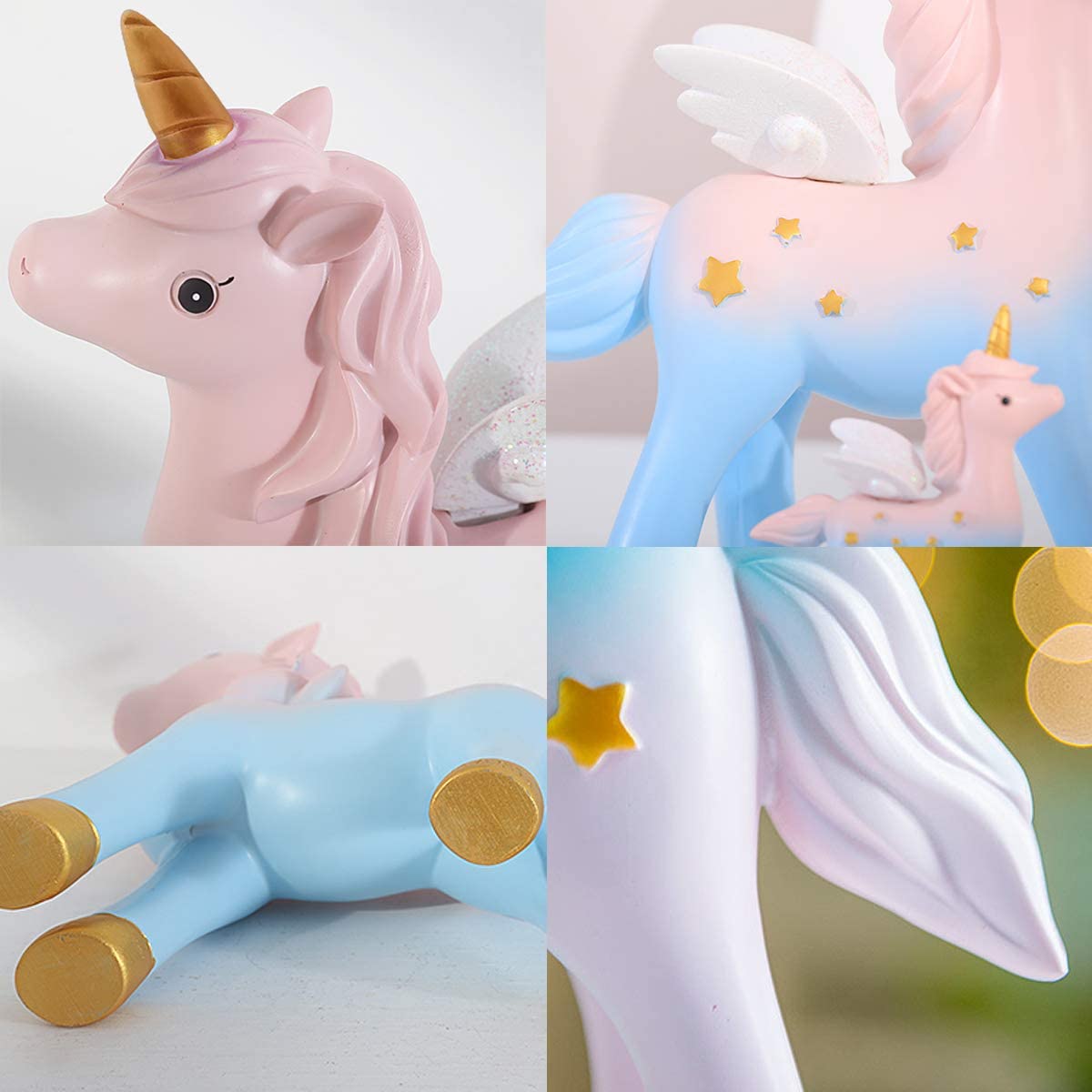 Humairc Unicorn Cake Decoration Rainbow Unicorn Cake Topper Happy Birthday Topper Cloud Balloons Moon Stars Cupcake Topper for Girl Kid Women Birthday Party Wedding Anniversary Decoration