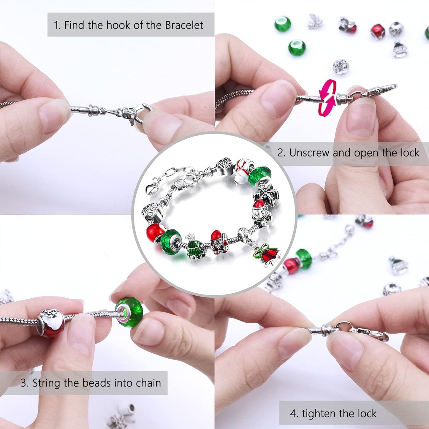 Humairc Jewelry Advent Calendar for Girls 2021 Christmas, 24 Xmas Surprise Gifts of DIY Bracelet Necklace-Clip Earring Rings Charms, 24 Days Countdown for Kids Daughter Teens