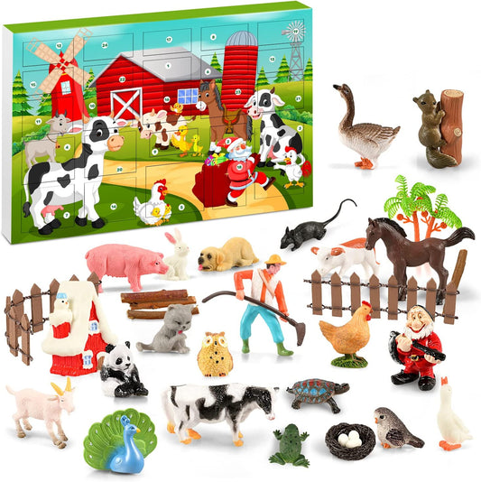 Humairc Advent Calendar 2022 Kids Farm Animals, Christmas Gift Box Childrens Advent Calendar for 2022 Christmas Animal Toys Calendar 24 Days Countdown to Christmas Surprise Gifts Boys Girls