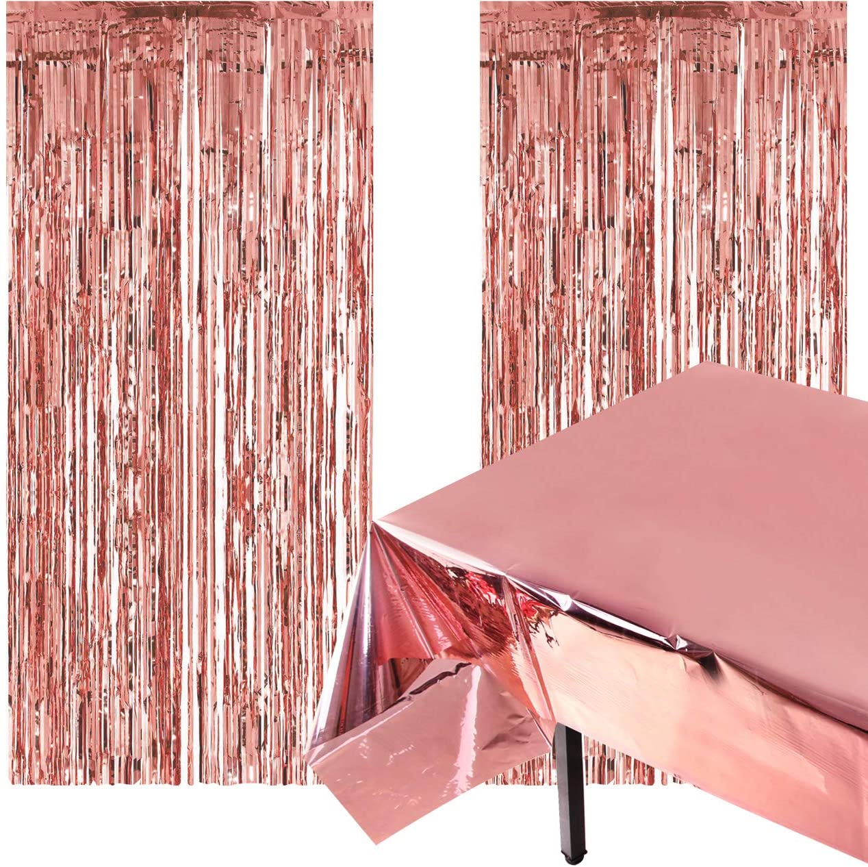 Humairc 21st Rose Gold Birthday Party Decoration for Girls Happy Birthday Banner Number 18 40inch 2 Fringe Curtain Foil Tablecloth Confetti Balloon Cake Topper Table Confetti Anniversary